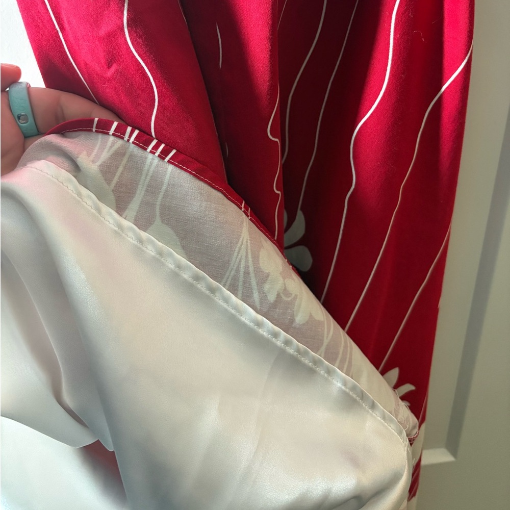 Spense Women’s Fit‎ & Flare Vibrant Red & Cream Multipattern Dress With Pockets - Picture 6 of 6